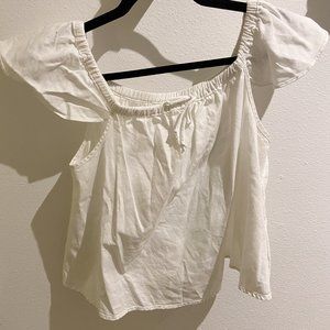 Madewell White Babydoll Top, Size Small